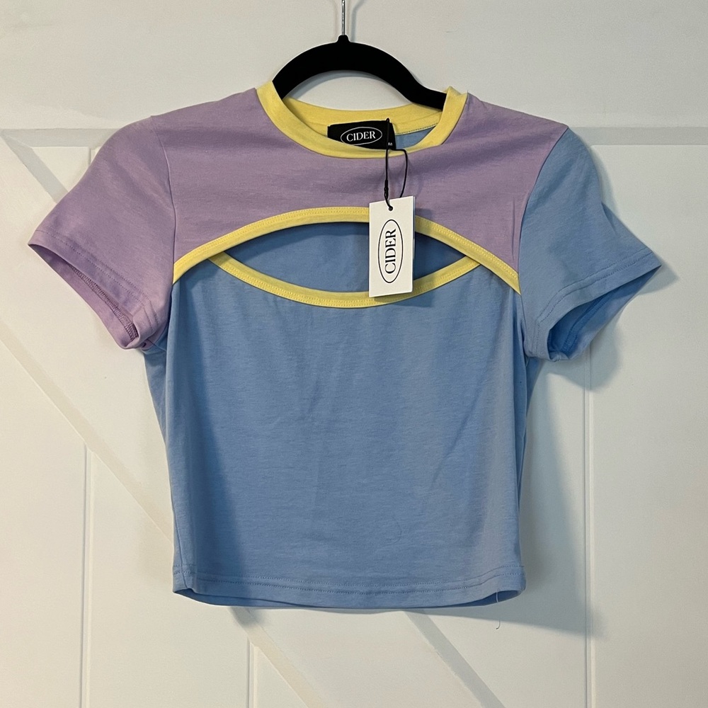 Cider Color Block Cutout Tee